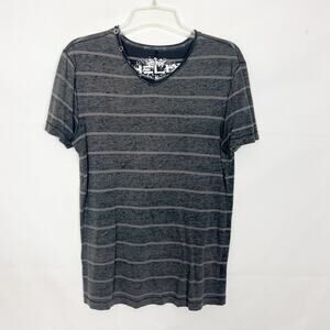 Helix Men's Striped Sun Washed Gray T-Shirt Size Small